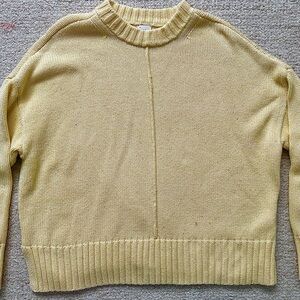 Women's Light Yellow Crew Neck Sweater